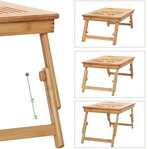 Masuta Suport Laptop Model Kaisley, 55x35x(21-29) cm, Natural, Lemn
