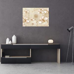 Tablou - Compoziție flori aurii (70x50 cm)