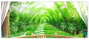 Tablou - Privire la grădina tropicală (120x50 cm)