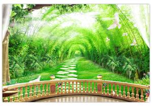 Tablou - Privire la grădina tropicală (90x60 cm)