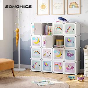 Sistem de depozitare modular, 16 cuburi Model Virginia, Multicolor, 123x31x123 cm