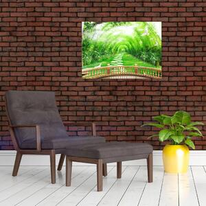 Tablou - Privire la grădina tropicală (70x50 cm)