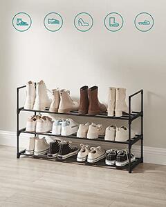 Suport pantofi Model Kaisley, Negru, 92x30x55 cm