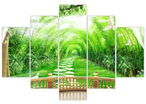 Tablou - Privire la grădina tropicală (150x105 cm)