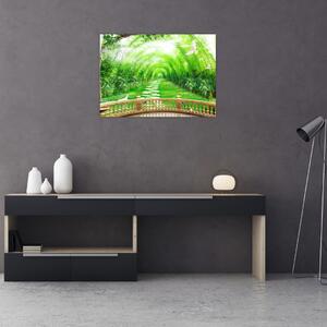 Tablou - Privire la grădina tropicală (70x50 cm)