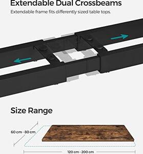 Cadru pentru Birou Songmics, model Shane, 107.5-175x71-117x60 cm, Maro/Negru