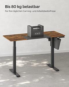 Cadru pentru Birou Songmics, model Jennifer, 140x72-120x60 cm, Maro antichizat/Negru