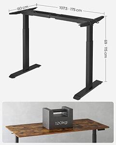 Cadru pentru Birou Songmics, model Shane, 107.5-175x71-117x60 cm, Maro/Negru