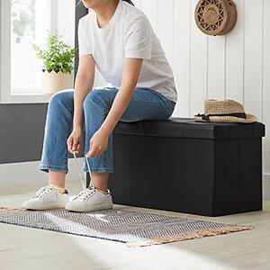 Banca hol tip Cufar Model Rayne, Negru, 76x38x38 cm