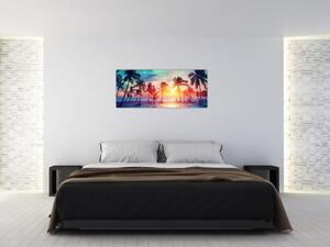 Tablou - Apus de soare tropical (120x50 cm)