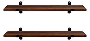 Set 3 Etajere Suspendate Model Bodhi, Maro antichizat/Negru, 60x20x15 cm