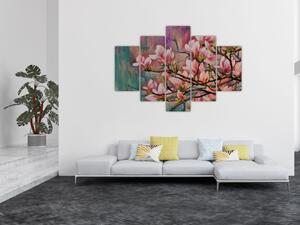 Tablou - Pictură în ulei, Sakura în floare (150x105 cm)