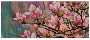 Tablou - Pictură în ulei, Sakura în floare (120x50 cm)