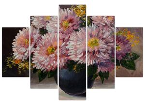 Tablou - Pictură în ulei, flori în vază (150x105 cm)