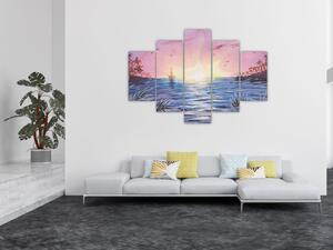 Tablou - Apus de soare deasupra apei, aquarelă (150x105 cm)