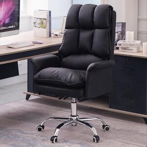 Scaun rotativ de birou, confortabil, gros căptușit, negru, OC15