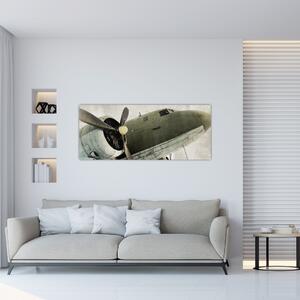 Tablou - Avion vechi cu elice (120x50 cm)