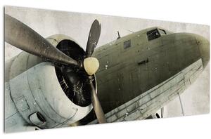 Tablou - Avion vechi cu elice (120x50 cm)
