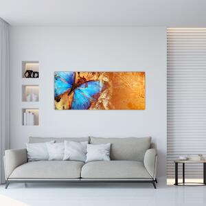 Tablou - Fluture albastru (120x50 cm)