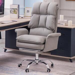 Scaun rotativ de birou cu suport pentru picioare, confortabil și gros cu căptușeală, gri, OC16-L