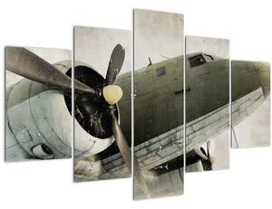 Tablou - Avion vechi cu elice (150x105 cm)