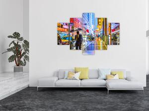 Tablou - Oraș în lumina neoanelor (150x105 cm)