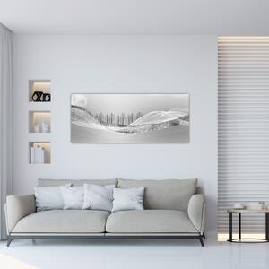 Tablou - Peisaj argintiu (120x50 cm)