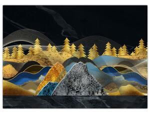 Tablou - Munții aurii (70x50 cm)