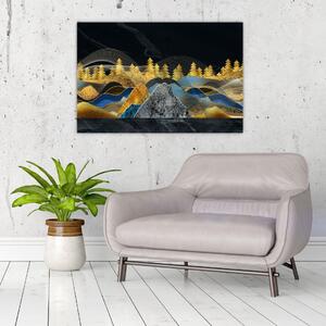 Tablou - Munții aurii (90x60 cm)