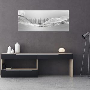 Tablou - Peisaj argintiu (120x50 cm)