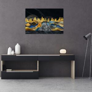 Tablou - Munții aurii (90x60 cm)