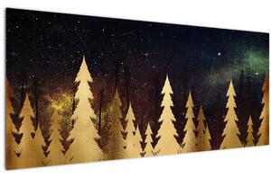 Tablou - Noapte de aur (120x50 cm)