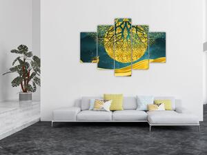 Tablou - Abstract, peisaj auriu (150x105 cm)