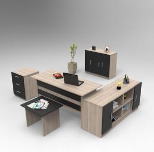 Set de mobilier de birou Moksa, Stejar, 140x74x60 cm