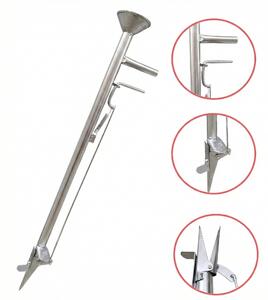 Plantator manual din metal, cu pâlnie și cioc cu manetă, pentru semințe și bulbi