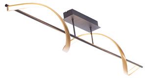 Plafoniera inteligentă gri închis cu auriu, inclusiv LED reglabil în Kelvin - Marianne