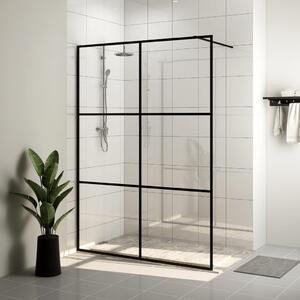Paravan de duș walk-in negru 140x195 cm sticlă ESG transparentă
