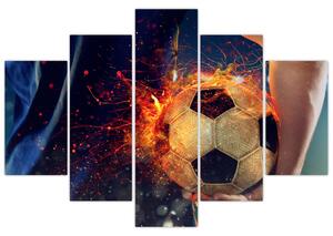 Tablou - Minge de fotbal în flăcări (150x105 cm)
