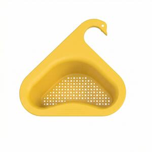 Coș de scurgere pentru chiuvetă, triunghiular, cu agățătoare în formă de lebădă