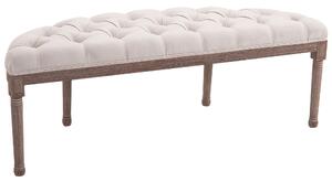 HOMCOM Bancă pentru Capătul Patului, Design Chesterfield, Lemn și Tapitat, Beige, 140,5x51x48 cm | Aosom Romania