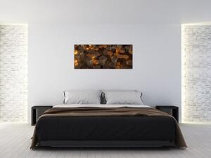 Tablou - Hexagoane de bronz (120x50 cm)