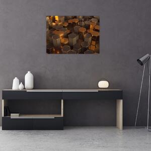 Tablou - Hexagoane de bronz (70x50 cm)