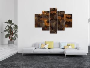 Tablou - Hexagoane de bronz (150x105 cm)