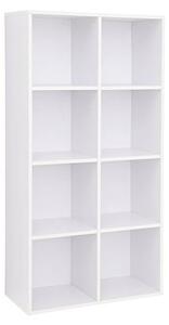 Biblioteca, Vasagle, 8 cuburi, Alb, LBC24WT, 30 x 130 x 65 cm