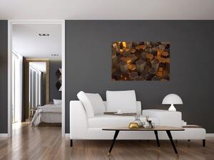Tablou - Hexagoane de bronz (90x60 cm)