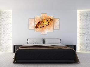Tablou - Fluture portocaliu, aquarelă (150x105 cm)