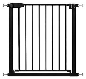 Poarta de siguranta copii Kidizi Rexa negru, reglabila 75–82 cm, montaj prin presiune, inchidere automata, certificata EN 1930
