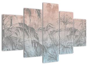 Tablou - Plante tropicale pe perete (150x105 cm)