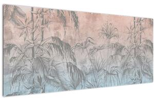 Tablou - Plante tropicale pe perete (120x50 cm)