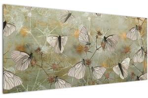 Tablou - Vintege fluturi (120x50 cm)
